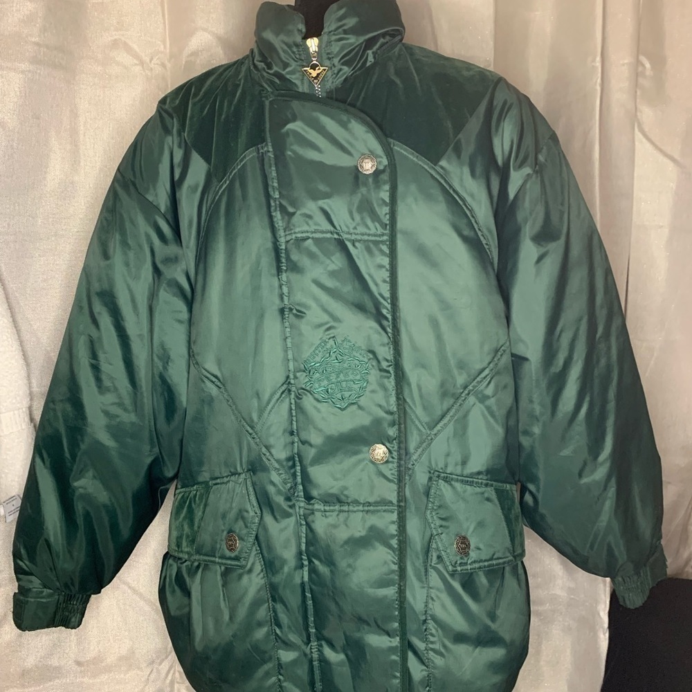 Vintage 90s Triple Fat Goose Down Coat Winter Jacket Parka Size large green - Picture 4 of 16